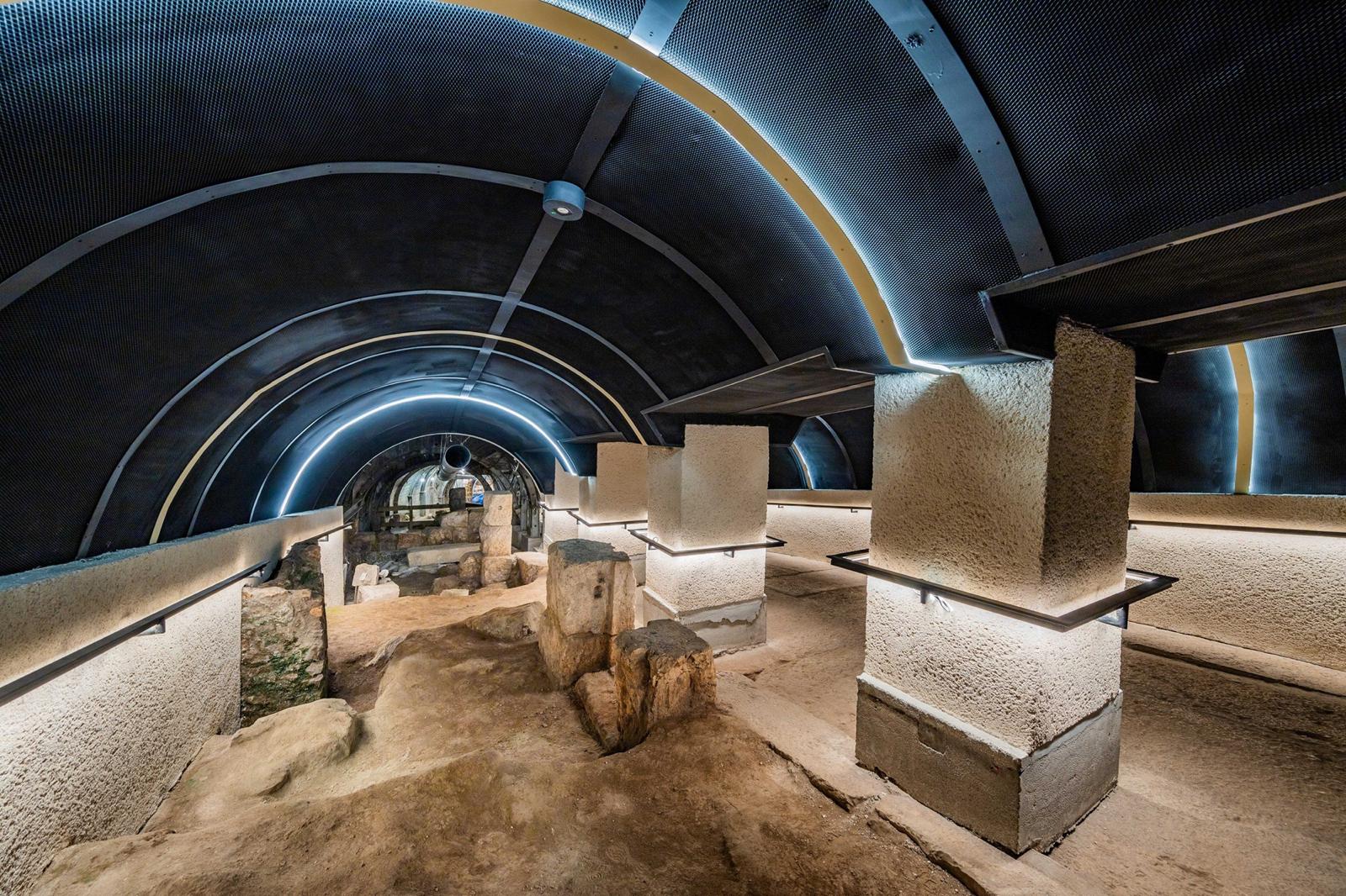 The excavated Pilgrimage Road, a stone street preserved beneath Jerusalem